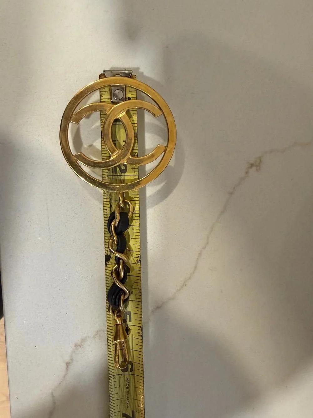 Authentic vintage Chanel bag CC charm 24k gold plated